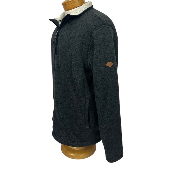 ORVIS Men’s 1/4 Zip Pullover Sherpa Lined Jacket/Sweater Sz XL Gray Pockets - Picture 3 of 12